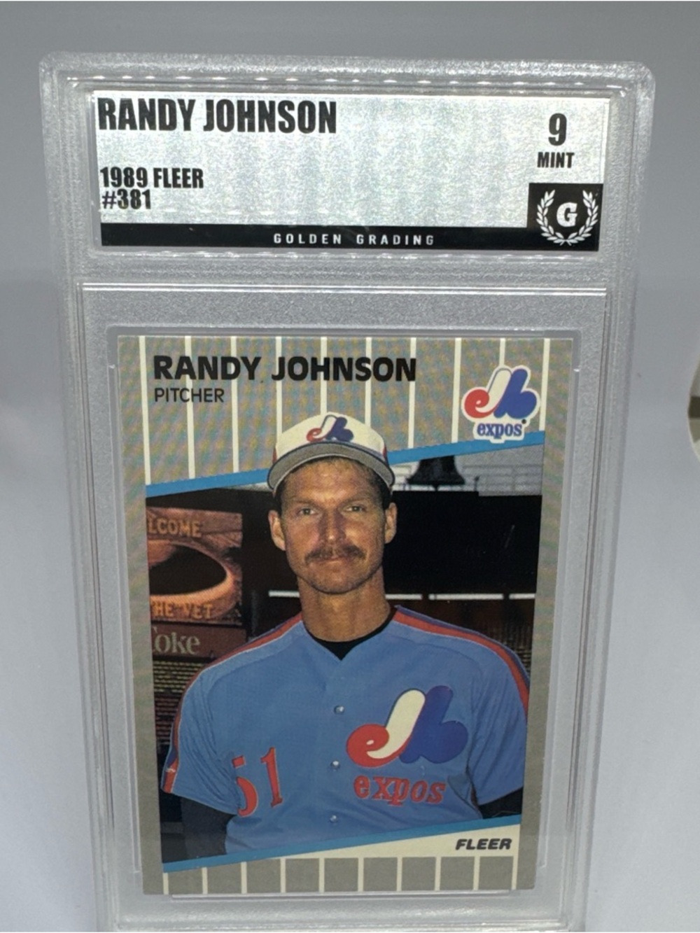 1989 Fleer Randy Johnson Expos Rookie Card - Blue